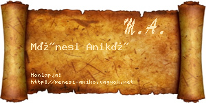Ménesi Anikó névjegykártya